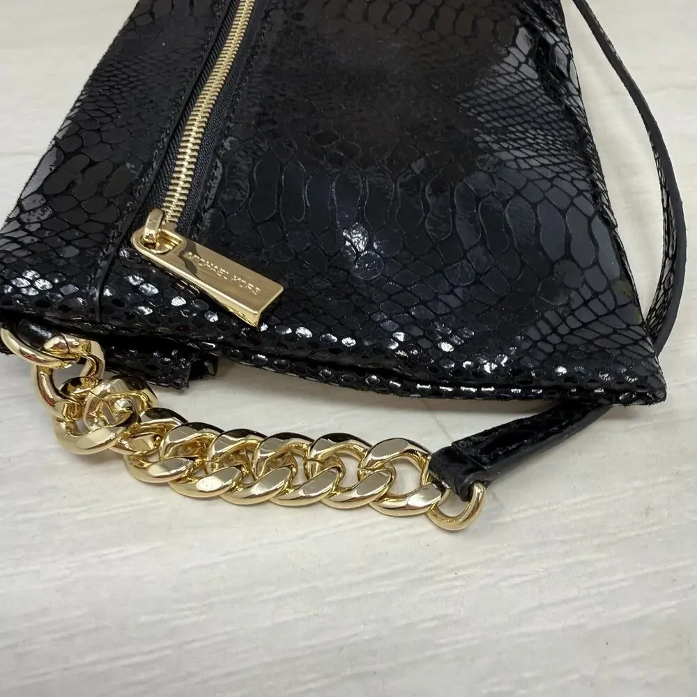 Michael Kors Weston Foldover Leather Embossed Clutch Shoulder Bag